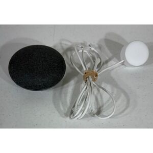 Google Home Mini Speaker Charcoal H0A 1st Gen Gray Power Cord Tested Working